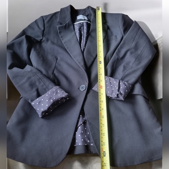 Dalia Single Breasted Heart Lined Black Blazer Jacket - Picture 12 of 12